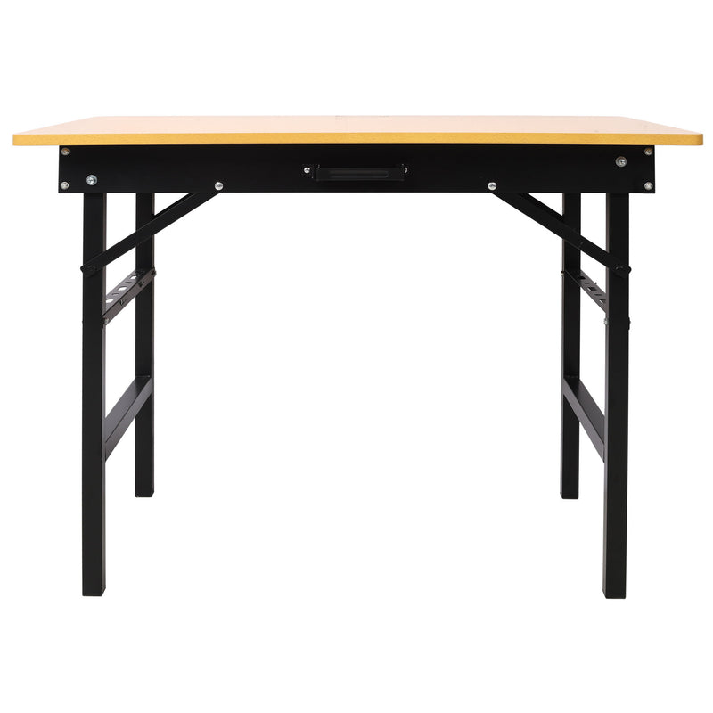 Portable Folding Work Table With Measuring Tape And Angle Finder Steel - Black
