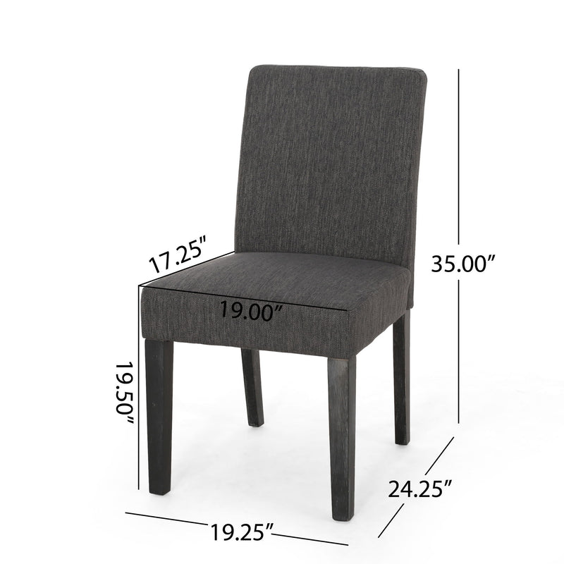 Contemporary Dining Chair With Upholstered Seating And Tapered Legs