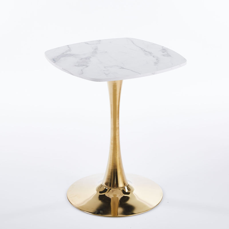 Square Tulip Dining Table For 2 - 4 People - Golden / White