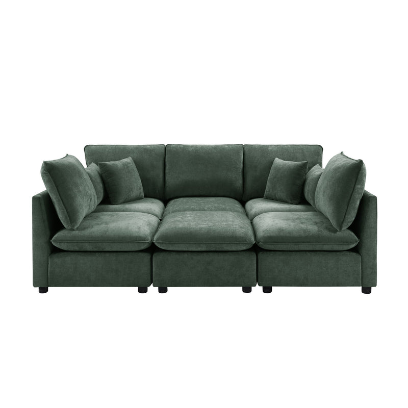 Modern Sectional Sofa U-Shaped With Movable Ottoman Storage Armrests And USB Ports