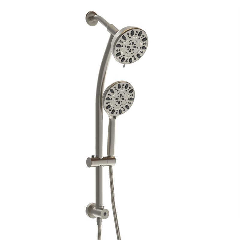 Multi Function Dual Shower Head Shower System With 4.7" Rain Showerhead, 7 Function Hand Shower, Adjustable Slide Bar