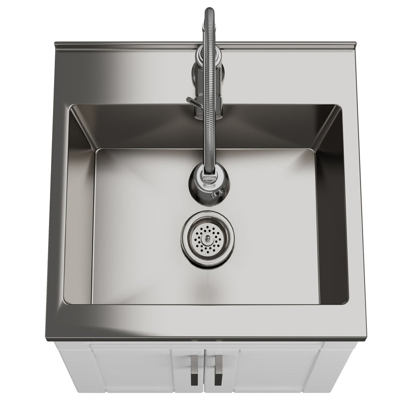 Hennessy - Deluxe Laundry Cabinet With Faucet And Stainless Steel Sink