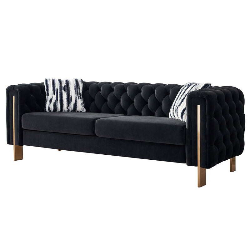 Chesterfield - Modern Tufted Living Room Sofa, 84.25''W Couch