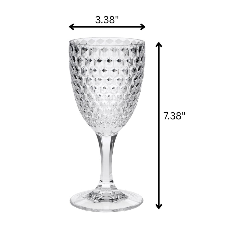 Diamond Cut Plastic Wine Glasses (Set of 4)