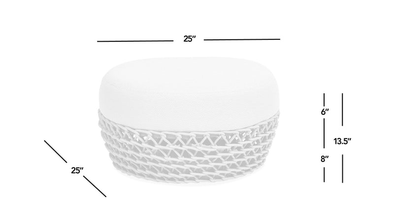Willow - Round Upholstered Patio Ottoman