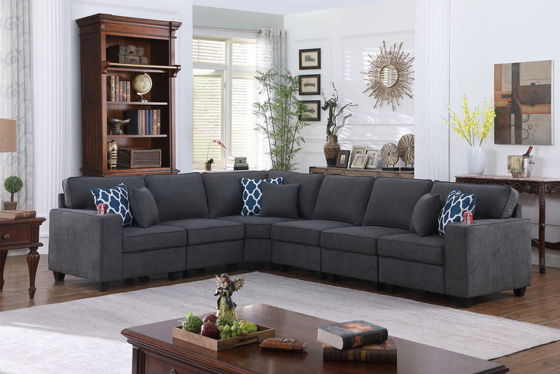 Cooper - Woven Sectional Sofa With Cupholder