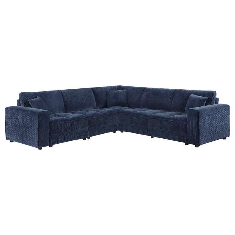 Azure - 5 Piece Upholstered Modular Sectional Sofa - Blue