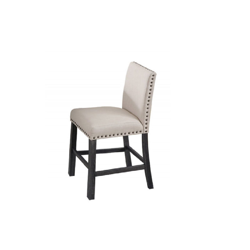 Upholstered Counter Dining Chair, Nailhead Trim (Set of 2) - Natural