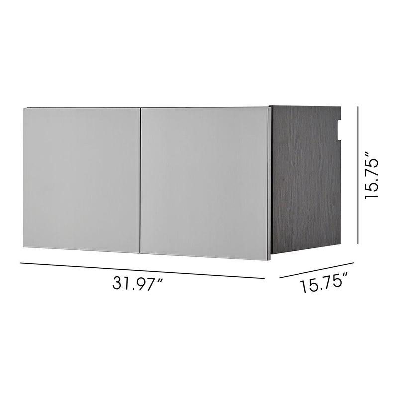 Astro Series - Wall Storage Cabinet With Soft Closing Drawers - Metallic Gray