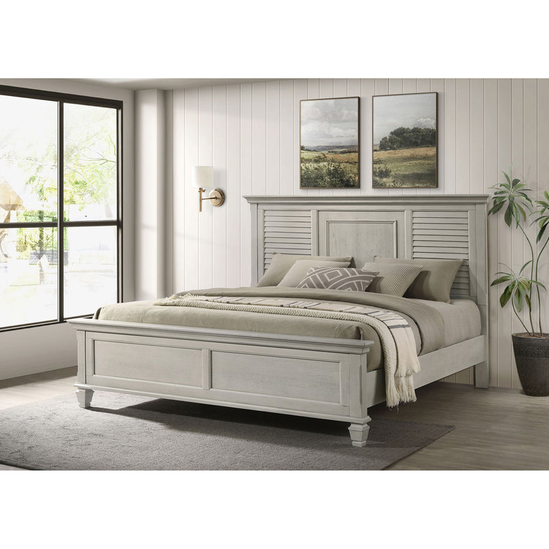 Hazel - Eastern King Panel Bed - White